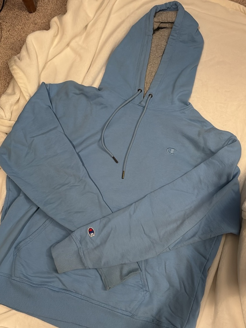 Champion Light Blue Heavy Weight Hoodie Size XL